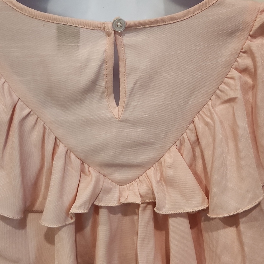 Pink Ruffle Pilgrim Top Keyhole Back - Picture 6 of 7